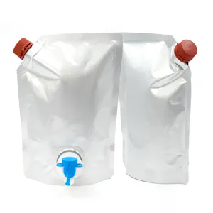 Zhongbao China Factory Custom Print High Quality Heat Aluminum Foil Plastic Base liquid Spout Bag Pouch