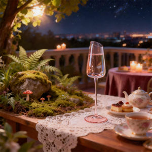 Copa de Vino Tinto de Cristal Rosa, Hecha a Mano, Personalizada, de Lujo, Estilo Vintage, para Bodas y Fiestas, CnGlass - Product Image 3