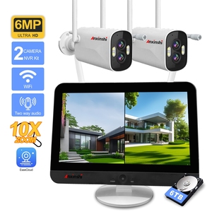 กล้องวงจรปิดไร้สาย 6MP 2CH HD แบบคู่เลนส์ CMOS รูปทรงกระบอก มองเห็นในเวลากลางคืน รองรับ H.265 บันทึกข้อมูลบนคลาวด์ สนทนาได้สองทาง ซูม 10 เท่า กันน้ำ - Product Image 2