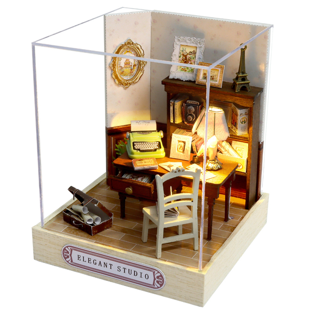 Cuteroom Diy Miniatures Mini House QT Series Elegant Studio Sweet Talk Corner of Garden Leisurely Moment