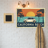 Prix d'usine – Panneau métallique magnétique rétro interchangeable 32*45cm 48*67.5cm pour la maison et le bar de plage