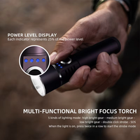 Lampe torche tactique Foxhawk LED rechargeable par USB avec base magnétique, zoom, 1000 lumens, lumière d'urgence, camping, IP66, alliage d'aluminium