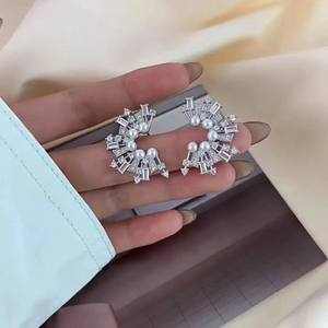 22536 Plateau vide en argent S925 pour accessoires de perles DIY, pour perles rondes de 9-15 mm, boucle d'oreille tendance pour boucles d'oreilles fines à clous, bijoux DIY - Product Image 3