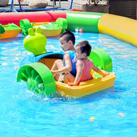 Bateau aquatique commercial moyen QIQU 127 cm en PE vierge, motif dessin animé, pour location en parc et piscine, à propulsion manuelle