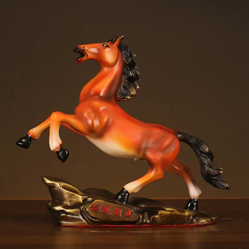 Usine personnaliser laiton artisanat Feng Shui fortune sculpture nouvelle maison statue métal artisanat cheval ornements personnalisés