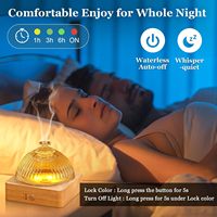 Diffuseur d'huiles essentielles en verre de 200 ml, humidificateur ultrasonique électronique avec design de lumière à 7 couleurs pour la maison, l'hôtel ou la voiture