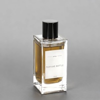 Flacons de parfum de luxe en verre à fond épais carré 30ml 50ml 100ml, logo personnalisé, base lourde, vaporisateur vide, bouchon en bois, sérigraphie