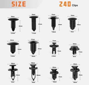 Klip Tipe Propulsion untuk Mobil, Nylon/Pom/PP, Penjepit Trim Plafon Atas, Penahan Dorong, Pengikat Bumper - Product Image 1