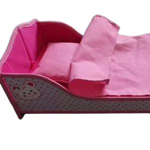 Tempat Tidur Boneka Bermain 18 Inci, Bantal, Cocok untuk Furnitur Miniatur Anak Perempuan/Anak Laki-laki 18 Inci