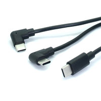 Cable USB C a USB C de Doble Ángulo Recto, Carga Rápida PD, Cable de Sincronización de Datos Tipo C de 90 Grados, Cable Flexible de PVC para Teléfono y Portátil