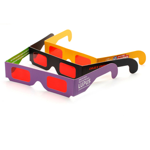 Customized Red Secret <strong>Spy</strong> Decoder Paper <strong>Glasses</strong> Magnifier Shape - Product Image 3