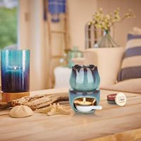 Diffuseur d'aromathérapie moderne d'huiles essentielles avec 2 supports en céramique, bougies chauffe-plat ou bougies, décoration d'intérieur, pendaison de crémaillère, lavande parfumée
