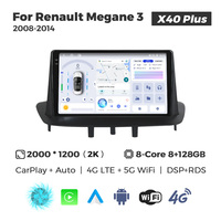 MEKEDE X10 X20 X30 X40 UIS7865 8+128G QLED AKM DSP CarPlay sans fil Android Auto pour Renault Megane 3 2008-2014
