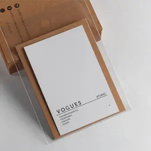 Latest Fashion Kraft paper card customize clothing hang tag with OPP pouch for garment