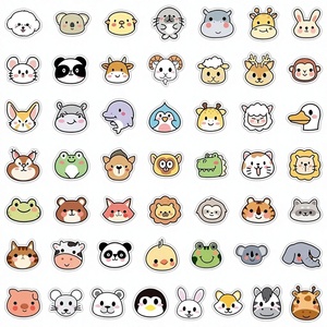 Autocollants promotionnels en PVC style dessin animé mignon à bas prix, 50 pièces - Product Image 1