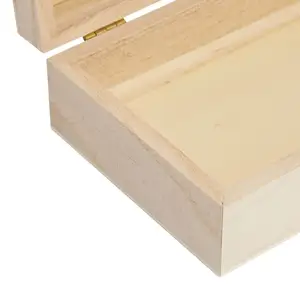 Usine bas prix couvercle coulissant boîte en bois boîte de rangement en bois non fini blanc boîte en bois naturel boîtier conteneur