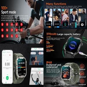 T26男性スマートウォッチ1.96 "Ip68防水アウトドアスポーツBtコール健康心拍数フィットネストラッカーモニタリングスマートウォッチ - Product Image 6