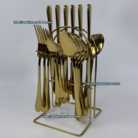Ensemble de vaisselle de luxe en acier inoxydable 24 pièces, couverts de haute qualité, ensembles de vaisselle pour le dîner