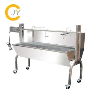 Stainless Steel Big Commercial Automatic Pig Meat Rotisserie Charcoal Bbq Barbecue Grill Machine For Restaurant