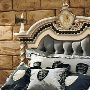 Ensemble de meubles de chambre à coucher classiques en bois sculpté pour enfants, garçons, enfants, bleu, pour tout-petits, lit <span class=keywords><strong>king</strong></span>-size, queen-size, double, pour villa, maison, appartement - Product Image 2