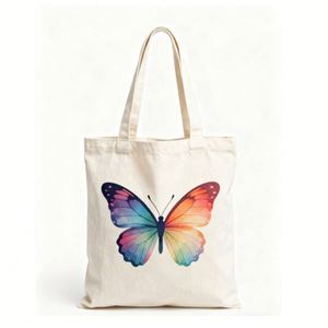 <b>Large</b> Capacity Recyclable Merry Christmas Cotton Tote <b>Bag</b> for Women <b>Canvas</b> Handbag with Letter Pattern for Shopping - Product Image 1