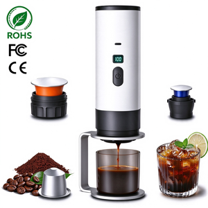 Cafetera <span class=keywords><strong>Espresso</strong></span> Eléctrica Portátil <span class=keywords><strong>Nano</strong></span> OEM 3 en 1, Recargable por USB, 7800 mAh, para Senderismo, Camping y Auto, Compatible con Cápsulas - Product Image 1