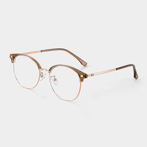 Montures de lunettes demi-cerclées Danyang 8049 pour hommes, verres PC de taille moyenne, couleur or, design rétro - Product Image 1