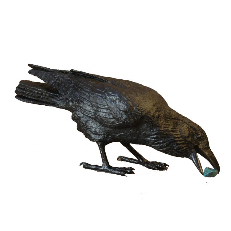 家の装飾等身大ブロンズカラス彫刻翼オープンカラス| Alibaba.com