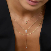 Collier Lariat en Or 18 carats avec Diamant de Laboratoire Créé, Pendentifs Personnalisés, Colliers de Mode, Bijoux de Créateur Fins 2025, Collier Personnalisé
