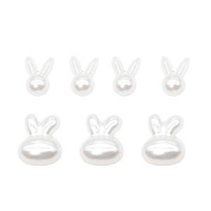 Autocollants en forme de tête de lapin, imitation perle, brillants, ronds, en vrac, pour nail art, accessoires de bijouterie DIY - Product Image 5