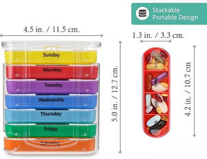 7日間ポータブルピルボックスビタミンピルボックスオーガナイザーピルボックスケース旅行薬オーガナイザー - Product Image 2