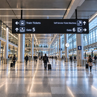 Panneaux d'orientation LED pour aéroports, panneaux lumineux directionnels double face pour hôpitaux, centres commerciaux, parcs, OEM