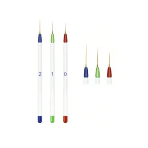 Set di pennelli per pittura a 3 pezzi e pennelli per acquerelli con manici in legno e plastica opzioni in bianco e nero