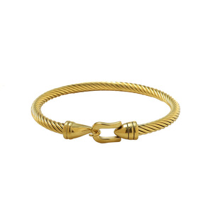 Stainless Steel Geometric Cable Braided Bracelet Horseshoe Buckle Unisex Jewelry Gift Fashion Cuff Bracelets - Product Image 5