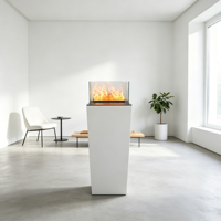 Cheminée électrique verticale à vapeur d'eau, télécommande intelligente française, commande tactile manuelle, flamme LED monocolore, certifiée CE, vente en gros OEM