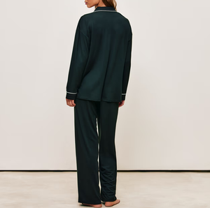 Custom Striped Soft Cozy Breathable Lightweight Comfortable Ladies long-sleeve and Trousers Pajamas Sets for Women Nightwear - Product Image 2