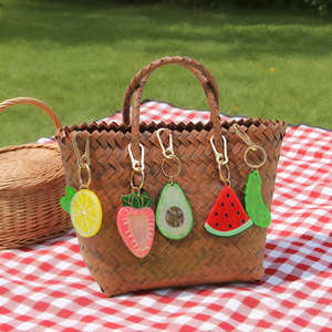 Cá nhân bơ, dâu tây, dưa, chanh, dưa hấu trái cây mùa hè Túi quyến rũ Keychain trái cây hình Keychain bán buôn - Product Image 2