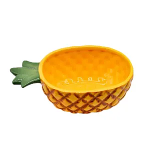 OEM unique design pineapple shaped bowl for kids eco gift custom fancy home decor container ceramic kitchen wares popcorn bowls