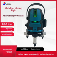 Niveau laser industriel infrarouge extérieur de haute précision avec des lignes minces de lumière forte cinq lignes LD lumière bleue et verte