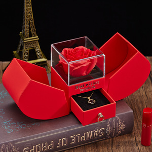Apple Creative Rose Coffret Cadeau Collier Bague Parfum pour Amis Saint Valentin Noël Anniversaire Coffret Cadeau - Product Image 4