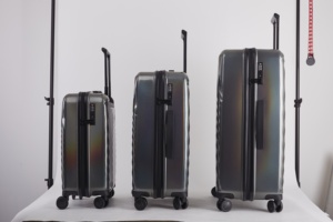 Ensemble <span class=keywords><strong>de</strong></span> valises à roulettes rigides en PET pour voyage en Amérique, vente en gros, avec serrure TSA - Product Image 3