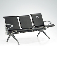 Chaise d'attente d'hôpital d'aéroport, chaise de réception de salle d'attente en aluminium PU de bureau de clinique