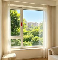 Ventana Abatible de Diseño Moderno en Aleación de Aluminio, Vidrio Bajo Emisivo, Doble Vidrio Templado, Ahorro de Energía, Alta Hermeticidad