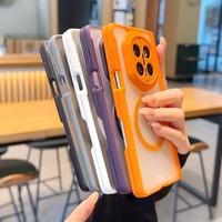 Étui de téléphone magnétique de luxe au design givré mat pour Fold 3/4, coque transparente en TPU+PC résistante aux chocs et aux rayures