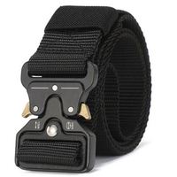 Ceinture tactique pour homme en nylon, ceinture tissée avec boucle en métal, pour la chasse, la randonnée, les sports