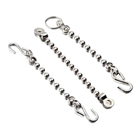 Chaîne à billes classique en acier inoxydable 4,5*100mm avec connecteur en D DIY, crochet en S de 22mm et anneau de 15mm – Cadeau chrétien