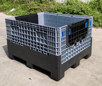 Conteneur de palette industriel grand format en polypropylène durable, pliable, empilable, caisse de stockage de qualité alimentaire, bac de rangement, unité pliable