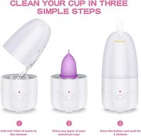 Stérilisateur à vapeur pour coupe et disque menstruels réutilisables ZDXT, élimine 99,9 % des germes, boîte cadeau rose