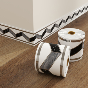 Bande de <span class=keywords><strong>plinthe</strong></span> autocollante <span class=keywords><strong>en</strong></span> PVC épaissi, étanche, décorative, aspect carrelage - Product Image 6