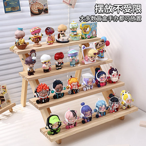 Wooden Tiered Shelf 4 Layers Desktop Blind Box Storage Display Stand For Pop Mart Figurines Model Collection - Product Image 5